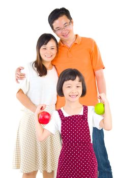 Indoor portrait of beautiful asian family