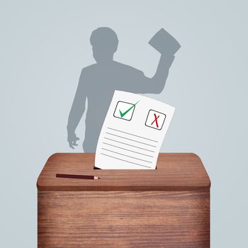 illustration of people go to vote in elections