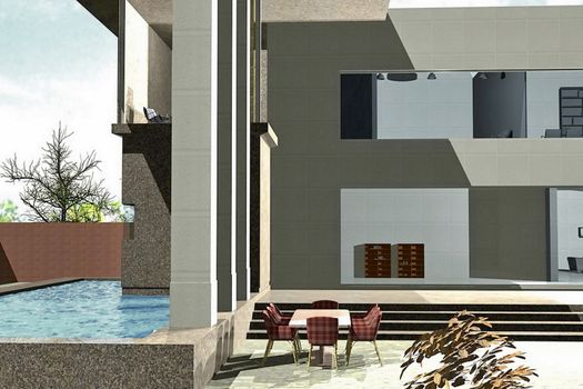 Residential apartment building 3D rendering