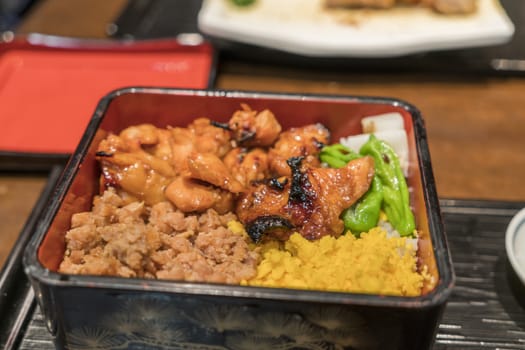 Teriyaki chicken rice bowl , Traditional japanese cuisine