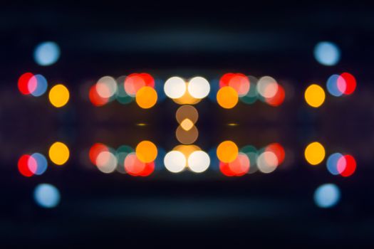 abstract light carousel in the amusement park at night