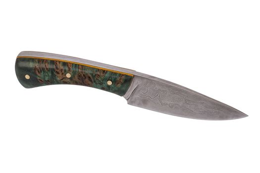 Hand-forged knife isolated on a white background