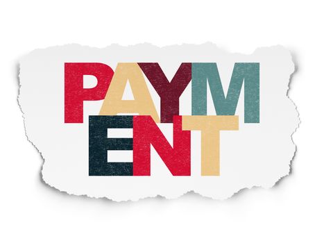 Currency concept: Painted multicolor text Payment on Torn Paper background