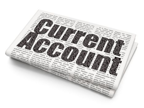 Money concept: Pixelated black text Current Account on Newspaper background, 3D rendering