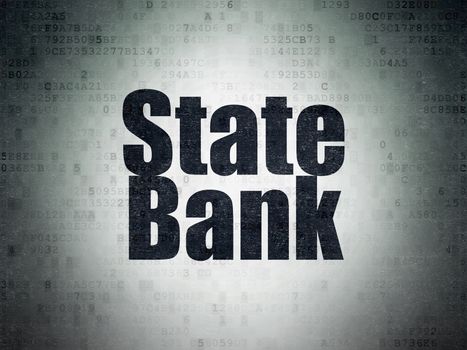 Banking concept: Painted black word State Bank on Digital Data Paper background