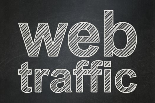 Web design concept: text Web Traffic on Black chalkboard background