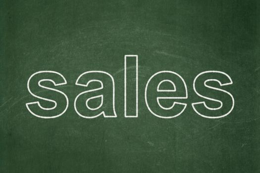 Marketing concept: text Sales on Green chalkboard background