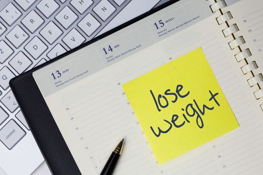 Paper note with the words - Loose weight - in business desk. How to get better concept