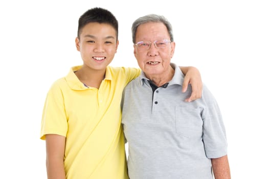 Asian senior man with grandchild