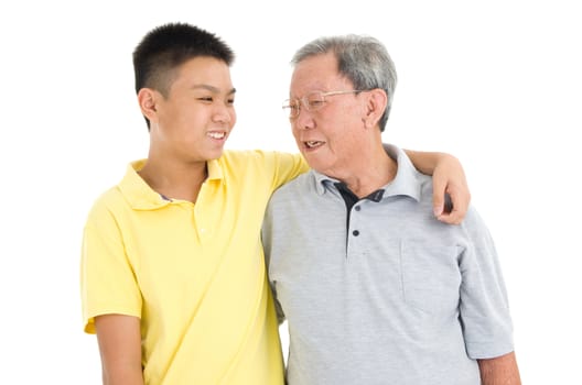 Asian senior man with grandchild