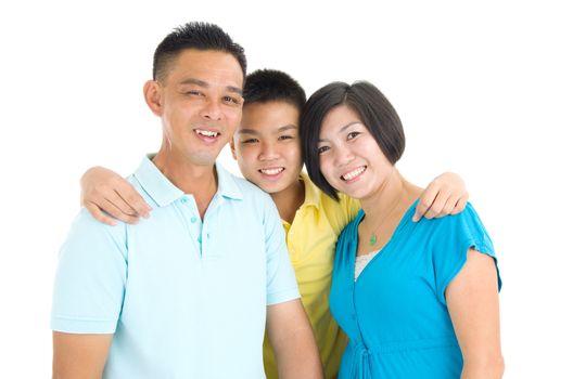 Indoor portrait of beautiful asian family