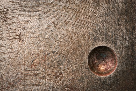 abstract background or texture a round hole in the iron