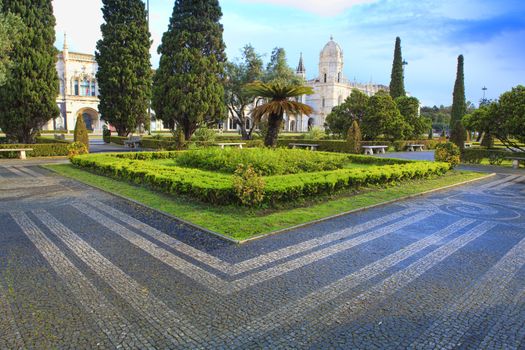 Park in front of jeronimos monastery, Lisbon