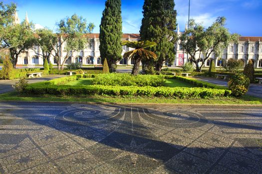 Park in front of jeronimos monastery, Lisbon
