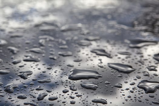 Drops of water on glass