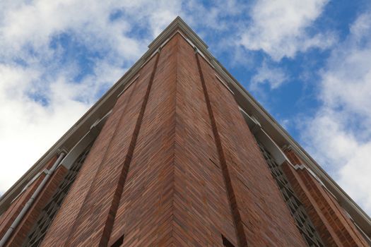 Brick building, lisbon, portugal