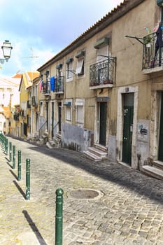 Street  in old town of Lisbon, Portugal