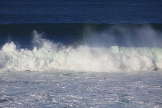 Sea surf great wave break on coastline