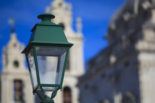 Typical metal street lamp at Mafra (Portugal)