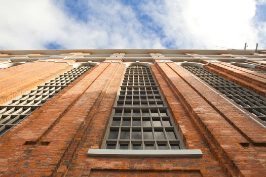 Brick building, lisbon, portugal