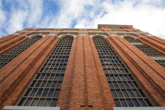 Brick building, lisbon, portugal