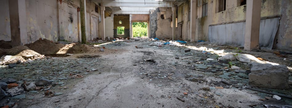 ruins of a very heavily polluted industrial factory, industrial series