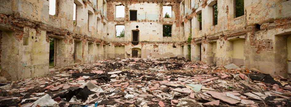 ruins of a very heavily polluted industrial factory, industrial series