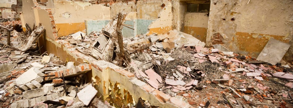 ruins of a very heavily polluted industrial factory, industrial series