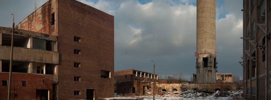 ruins of a very heavily polluted industrial factory, industrial series