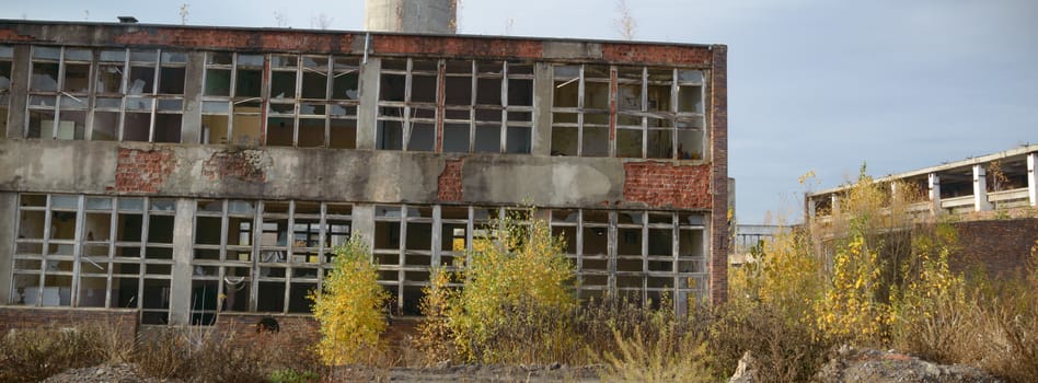 ruins of a very heavily polluted industrial factory, industrial series