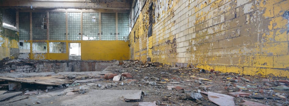 ruins of a very heavily polluted industrial factory, industrial series
