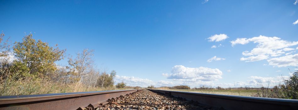 view of the railway track on a sunny day