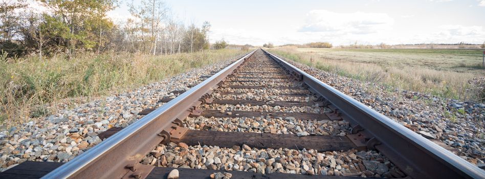 view of the railway track on a sunny day