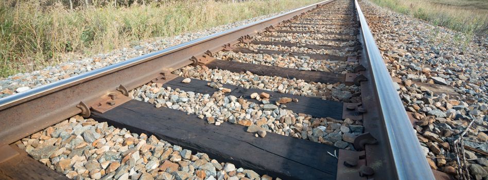 view of the railway track on a sunny day