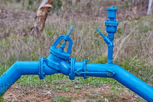 big metal pipe with nature background 