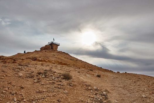 A bunker on a mountain in the Negev