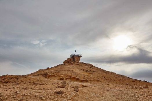 A bunker on a mountain in the Negev