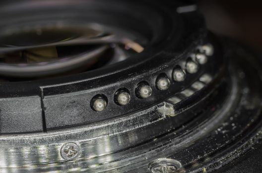 The digital camera lens closeup to design the first pages of magazines
