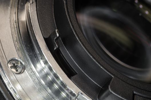 The digital camera lens closeup to design the first pages of magazines