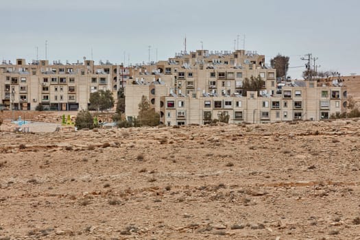 Settlement near Maktesh Ramon place in the Negev desert, Israel