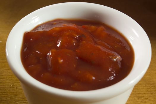 Tomato sauce with hot peppers, garlic and onion