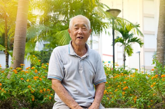 Portrait of a smiling asian senior man