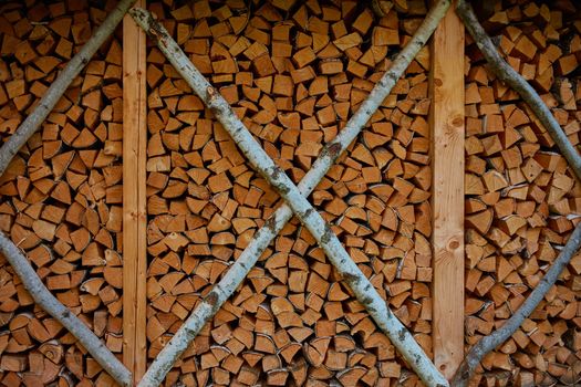 Bunch of logs collected in a pile
