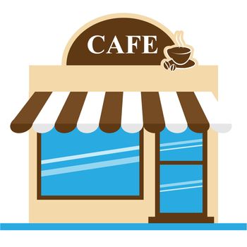 Cafe Shop Icon Means Brewed Coffee 3d Illustration