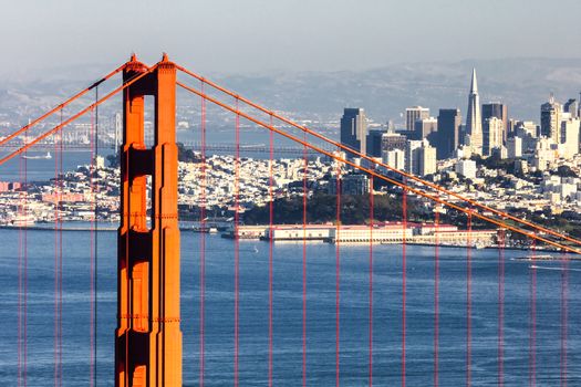 San Francisco from San Francisco Headlands and Golden Gate bridge