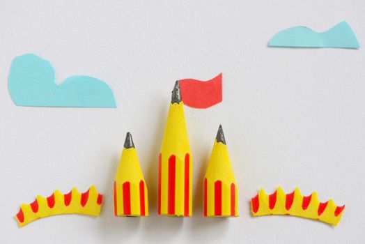 Circus tent from pencils on paper