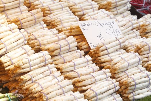 Fresh French Aspargus on a Market Stall