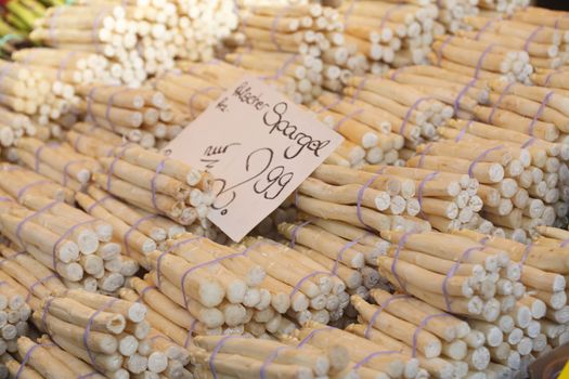 Fresh French Aspargus on a Market Stall