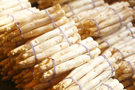 Fresh French Aspargus on a Market Stall