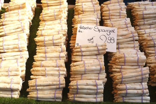 Fresh French Aspargus on a Market Stall